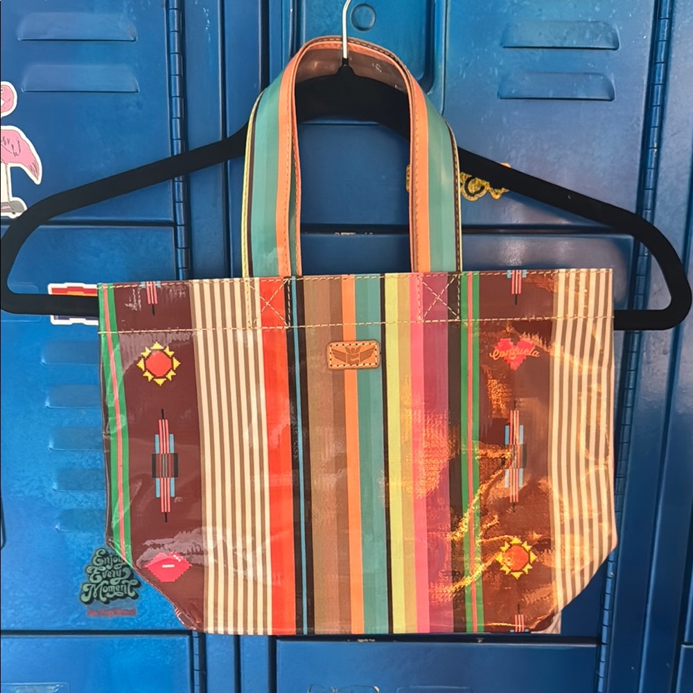 Viva Consuela! Colorful Striped PVC Tote Bag